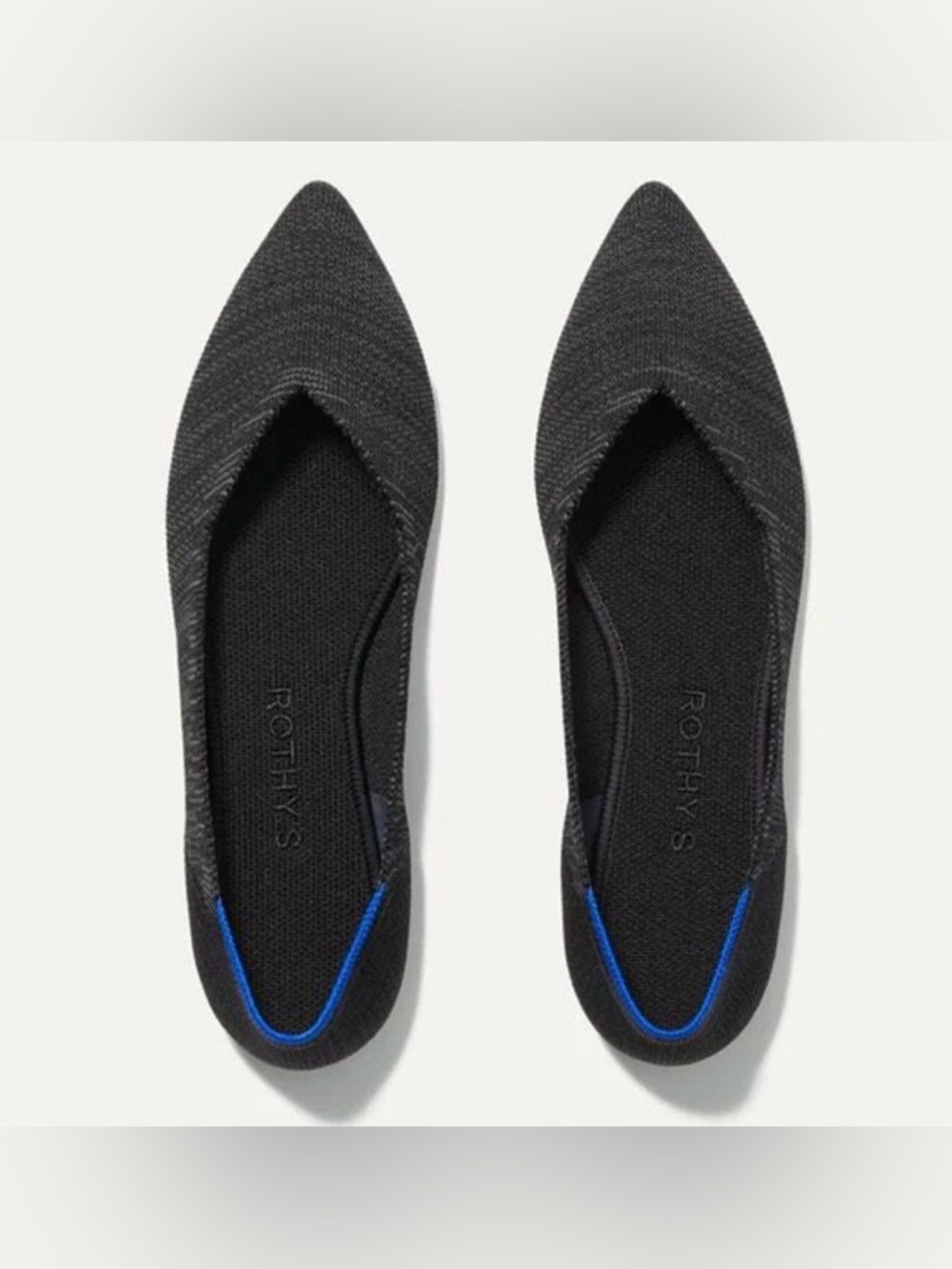 Rothy's The Point Knit Ballet Flats Heathered Black Size 9
